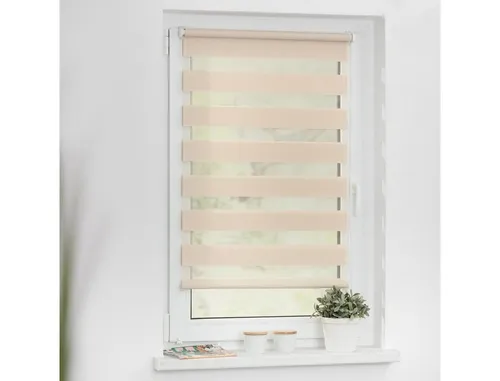LICHTBLICK ORIGINAL Doppelrollo Duo Rollo Klemmfix, creme - Doppelrollo im modernen Design, halbtransparent und ohne Bohren montierbar. Ideal für Fenster und Türen, bietet optimalen Lichtschutz und Sichtschutz.
