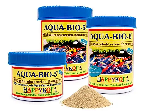 Happy Koi Aqua-Bio-5® Milchsäurebakterien (Hochkonzentriert) mit Enzym-Hefezellen Aqua Bio 5 500 ml für 75 Qbm