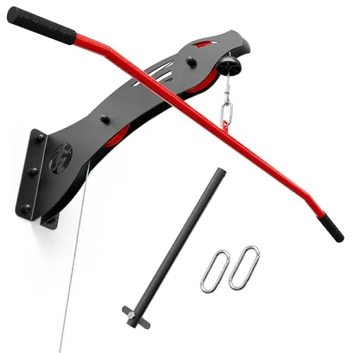 K-Sport: Oberer Kabelzug mit Latzug-Stange zur Wandmontage I Seilzug für effektiven Muskelaufbau I Kabelzugstation zum idealen Muskeltraining, inkl. E-Book