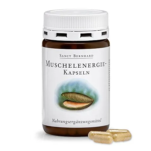 Sanct Bernhard Muschelenergie-Kapseln | Grünlippmuschel-Konzentrat, Coenzym Q10, Selen & 8 B-Vitamine | 120 Kapseln