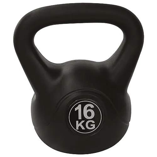 Tunturi Kugelhantel, Kettlebell, PVC mit Sand gefüllt, 16 kg