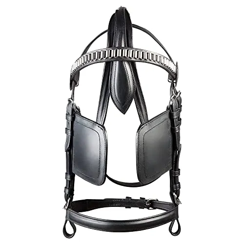 PFIFF 007308 Fahrkopfstück 'Standard' mit Scheuklappen, für Ein- und Zweispännergeschirre, Pony