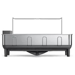 Simplehuman KT1181 Abtropfgestell aus Stahlrahmen - Abtropfhalter & -ständer mit innovativem Abtropfdesign und schwenkbarem Ausguss, der Wasser direkt ins Becken leitet – für eine saubere und effiziente Küche.