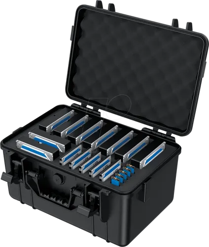 GRAUGEAR HDD/SSD Festplattenschutzkoffer - Robuster Schutzkoffer für 9x3,5'' und 5x2,5'' Festplatten sowie 5xSSD, ideal für sichere Aufbewahrung und Transport Ihrer Daten.