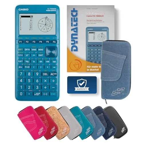Casio FX-7400GIII Grafikrechner mit CalcCase Schutztasche und Fachbuch