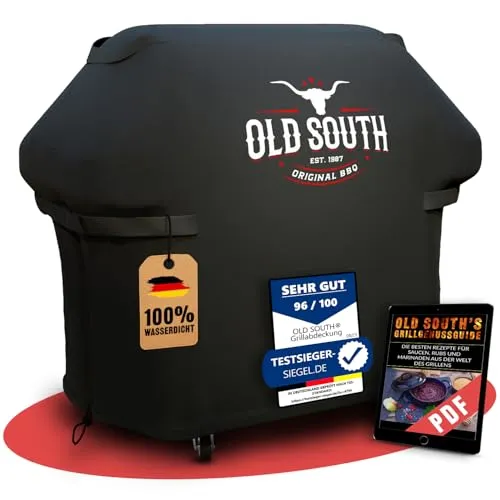 Old South - Grillabdeckung Wetterfest - Grill Abdeckhaube für Weber, Napoleon, Enders, Rösle Gasgrill - Grillhaube Cover Wasserdicht (147 x 65 x 115 cm)