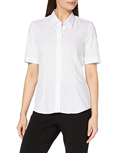 seidensticker Langarmbluse Schwarze Rose - Elegante Casual-Bluse in Weiß - Blusen aus 100% Baumwolle, schmale Passform und Kentkragen, ideal für stilvolle Anlässe oder den Alltag.