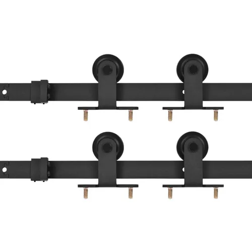 Schiebetür-Beschlagsätze aus Stahl - Stabil und stilvoll - Türsicherungen, pulverbeschichteter Stahl, maximales Traggewicht von 80 kg, ideal für langlebige und elegante Schiebetürlösungen.