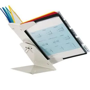 Durable 5579-00 Vario Pro 10 Sichttafelsystem - Multifunktionaler Tischständer und Wandhalter, 10 A4 Sichttafeln, einfach verstellbar und Made in Germany