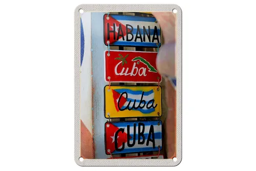 Blechschild Reise 12x18 cm Cuba  Karibik Havana Reiseziel Deko Schild