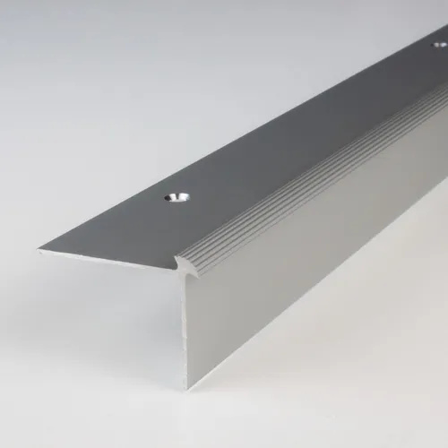 PROVISTON Treppenkante aus eloxiertem Aluminium - Silber 40 x 30 x 1000 mm - Dämmstoffe - Robustes Treppenkantenprofil mit geriffelter Oberfläche für optimale Sicherheit und Langlebigkeit, ideal für Treppenrenovierungen.