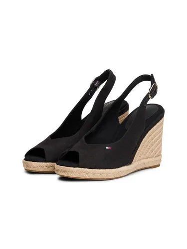 Tommy Hilfiger FLAG HIGH WEDGE ESPAD SLINGBACK High-Heel-Sandalette Keilsandalette, Sommerschuh, verstellbarer Schnalle in schmaler Form