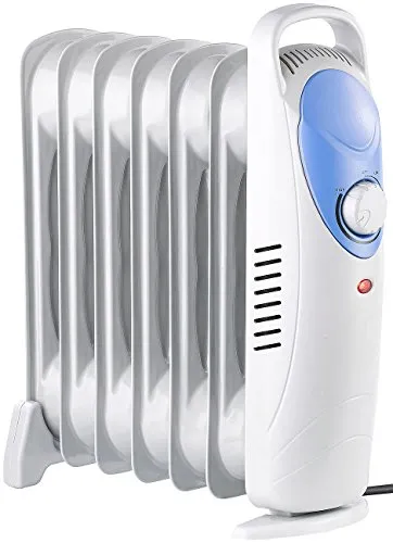 Sichler Ölradiator 800 W: Kompakter Heizkomfort mit Thermostat - Heizgeräte - Tragbarer ölgefüllter Radiator mit 7 Rippen und integrierten Thermostat für effiziente Wärmeverteilung in kleinen Räumen.