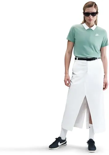 Nike Damen Club Ss T-Shirt, Cannon/White, M