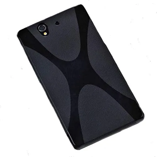 Titan Mobilfunk Zubehör X-Rubber Case kompatibel mit Sony Xperia Z - Silikon TPU Schutzhülle Hülle Cover Bumper in der Farbe Schwarz -#