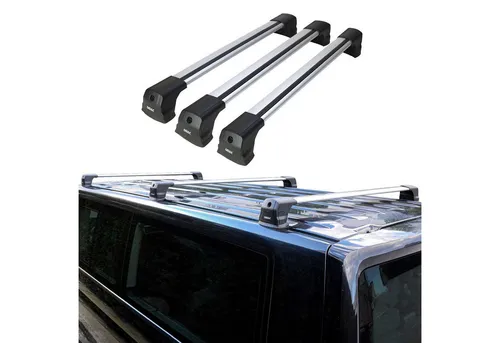 Dachträger Gepäckträger für VW T5 T6 2003-2024 - Dachgepäck- & Grundträger aus hochwertigem Aluminium, aerodynamisch und multifunktional – ideal für Fahrräder, Skis und Gepäck. Langlebig, wasserdicht und leicht zu installieren für unvergessliche Reisen.