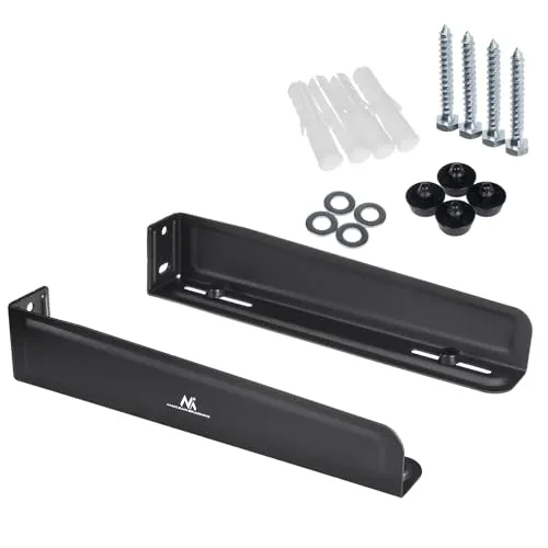 Maclean MC-807 Mikrowellenhalter Mikrowellenhalterung Wandhalterung bis 35kg Länge: 365mm Mikrowelle Grillofen Kaffeautomat Schwarz