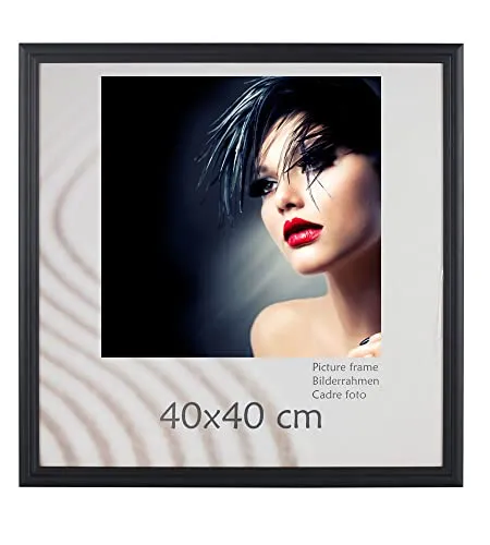 IDEAL TREND Artos Holz Bilderrahmen Acrylglas Plexi Lifestyle Foto Rahmen Collage Wanddeko Poster: Farbe: Schwarz | Format: 40x40