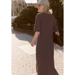 Street One Studio Damen Midi-Kleid mit Rundhals und Knopfdetail
