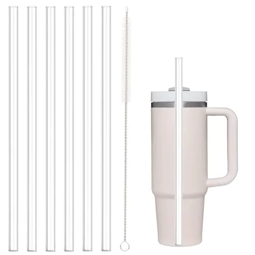 Stück Strohhalm für Stanley Cup,Stanley Cup Zubehör,Strohhalm Geeignet für Stanley Cup 40/30oz,mit 1 Reinigungsbürsten,Tritan(30cm×1cm) 6