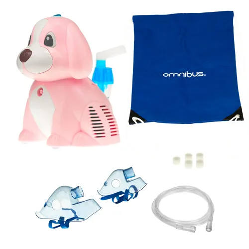 Elektrischer Omnibus Inhalator für Kinder und Erwachsene - Rosa - Inhalator Set für Kinder und Erwachsene, leise im Betrieb (unter 58 dB) und ideal für den Dauerbetrieb, max. 6 ml Tank, kompakt und leicht (1,45 kg)