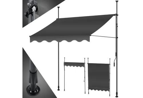 KESSER Klemmmarkise mit Handkurbel in schwarz von Kesser