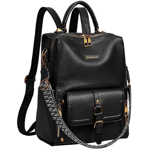 Leathario Damen Rucksack Wasserdicht & Diebstahlsicher