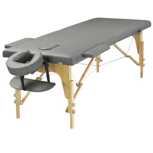 Clap Tzu | Basic Massage Set grau I mit Zubehör: Kopfstütze, Armablage, Verbreiterung und Tasche inklusive | 186 x 70 cm | bis 250 kg | seit 35 Jahren am Markt