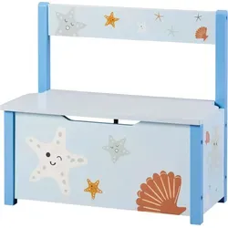 Livarno Home Truhenbank Spielzeugtruhe mit Stauraum 60 kg belastbar Blau