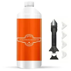 BEKATEQ LS-575 Silikonreste Entferner Allzweckreiniger (Set beinhaltet 1x Entferner (250 ml) und 1x Fugenwerkzeug, [- Silikonentferner, Silikonfugen Reiniger Silikon Wachs Dichtstoff für Keramik, Glas, Metall)