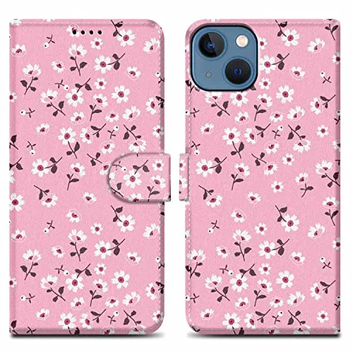 Cadorabo Hülle kompatibel mit Apple iPhone 14 Handyhülle ausim Muster Design Premium Kunst Leder Flip Klappbare Stoßfeste Magnetische [Standfunktion] Case Hülle für iPhone 14 in Rosa