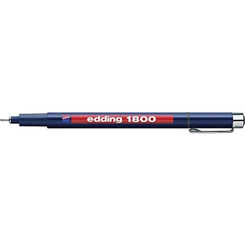 edding 1800 Präzisionsfeinschreiber - schwarz - 1 Stift - Linienbreite 0,25 mm - Fineliner zum präzisen Schreiben und Skizzieren - feine, metallgefasste Spitze - Lineal- und schablonengeeignet