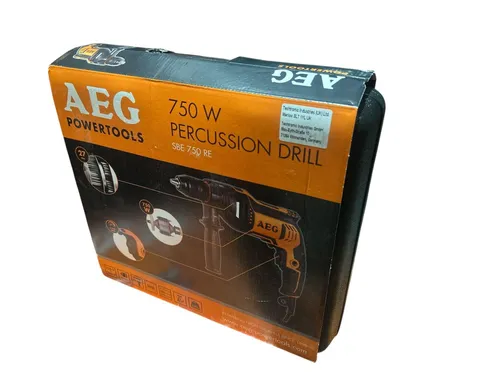 AEG Schlagbohrmaschine SBE 750 RE 750W mit FIXTEC-Schnellspannbohrfutter - Bohrmaschinen für vielseitige Anwendungen, mit leistungsstarken 750W und praktischem Schnellspannbohrfutter für schnellen Werkzeugwechsel.