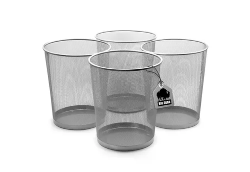 BigDean 4er Set Papierkorb Mülleimer 20L Silber - Haushaltszubehör – vielseitiger und leichter Mülleimer, ideal für Büro, Praxis oder Zuhause, mit zeitlosem Design und hoher Langlebigkeit.