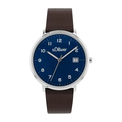 s.Oliver Damen Quarzuhr mit Apfellederarmband - Elegante Armbanduhr für Damen, 5 bar wasserdicht und umweltfreundliches Apfellederarmband, ideal für Alltag und besondere Anlässe, kommt in einer stilvollen Geschenkbox.