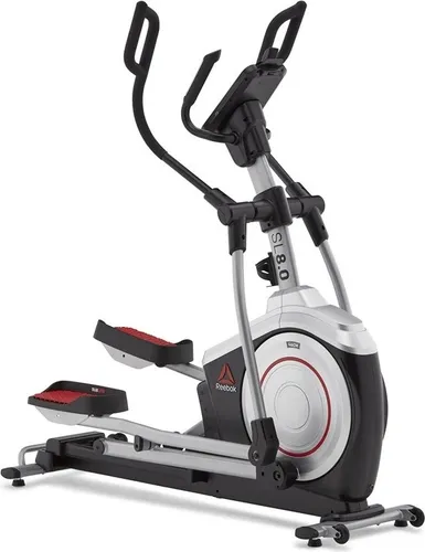 REEBOK SL8.0 Ellipsentrainer-Ergometer, silber - Crosstrainer mit 9 kg Schwungmasse und 24 Widerstandsstufen für individuelles Cardiotraining. Integrierte Bluetooth-Konsole und komfortable Ausstattung machen das Training abwechslungsreich.