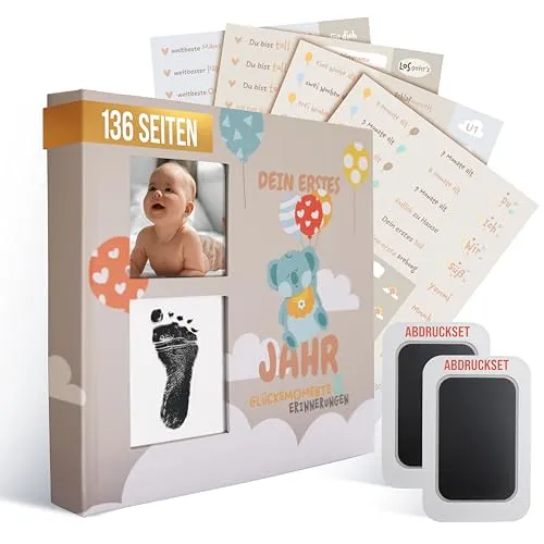 colortouch Babyalbum Dein erstes Lebensjahr mit Sticker Set - Tagebuch für die schönsten Momente: 138 Seiten zum Festhalten von Erinnerungen, inkl. 164 Stickern zur kreativen Gestaltung. Ideal als persönliches Erinnerungsstück für werdende Eltern.