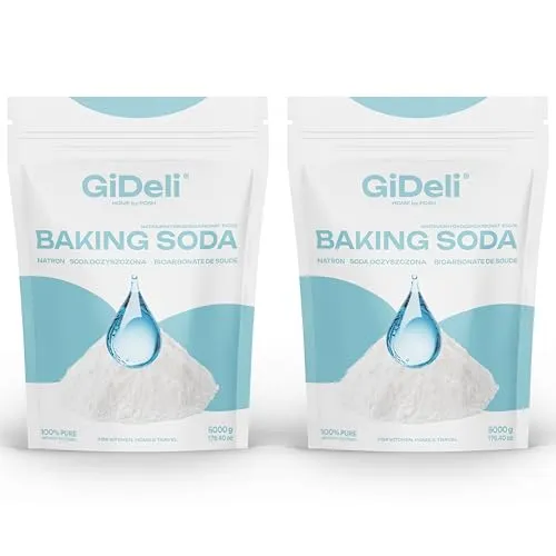 GiDeli Natron Pulver 2x 5kg Baking soda Backpulver E500ii Natriumbicarbonat hochreine Lebensmittelqualität (10kg)