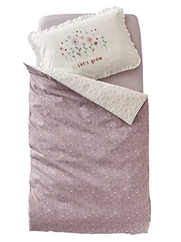 vertbaudet Wendbarer Baby Bettbezug PROVENCE - Bettdeckenbezüge für Babys, wendbar mit blumigem Design. Der breite Umschlag sorgt dafür, dass die Bettdecke nicht verrutscht. Aus 100% Baumwolle, robust und farbecht.