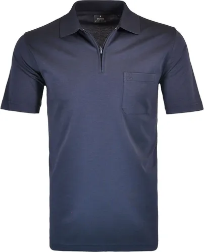 RAGMAN Herren Poloshirt Kurzarm Polokragen Zipper Regular Marine XXL