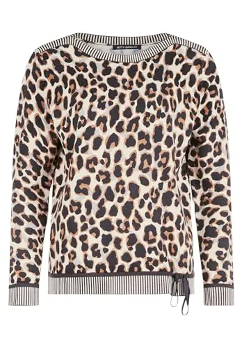 Betty Barclay Damen Strickpullover mit Tunnelzug - Beige/Grau, Größe 38 - Eleganter Damenpullover mit lässiger Passform und U-Boot-Ausschnitt, ideal für einen trendigen Look. Perfekt für die Übergangszeit!