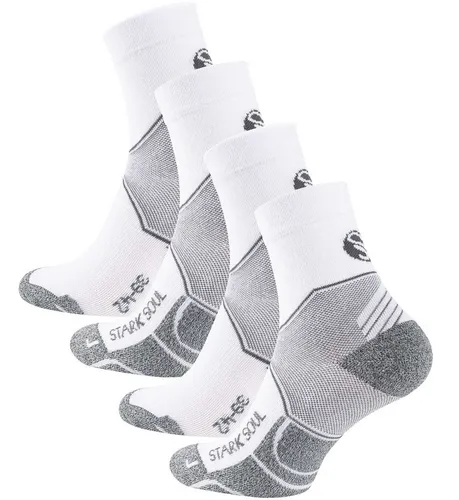Stark Soul® Laufsocken Quarter Sport Socken, Performance - 2 Paar Laufsocken (2 Paar) Gepolsterte Sohle weiß 39-42
