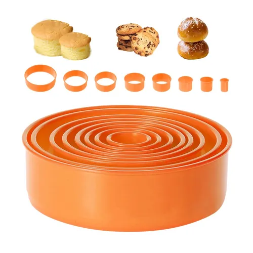 8-teiliges Set von runden Plätzchenformen Backform-Set zum Herstellen von Don...