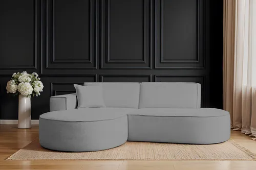 Kaiser Möbel Ecksofa Designer MODENA STUDIO - Hellgrau - Ecksofa Modena Studio – modernes Design trifft auf hohen Komfort. Der hochwertige Bezug aus pflegeleichtem Stoff und die flexible Konfiguration machen es zur idealen Wahl für stilvolle Wohnräume.