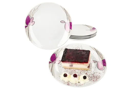 MamboCat Frühstücksteller 6er Set Viola - Elegante Porzellan Frühstücksteller für 6 Personen, ideal für stilvolle Frühstücke und besondere Anlässe.