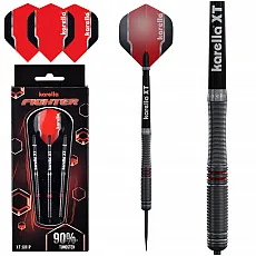 Karella Fighter Steeldart - 90% Tungsten - 22g, schwarz - Darts - Hochentwickelter Steeldart mit 90% Tungsten für maximale Präzision und ansprechendes Design, ideal für Turniere und ambitionierte Spieler.