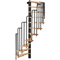 Minka Spindeltreppe Metallica Buche-Schwarz 130 cm in schwarz von Minka