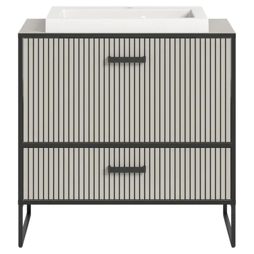 xonox Bad Bagno Waschtisch mit Waschbecken und Unterschrank - 80 cm - Badmöbelset für Erwachsene, stilvolles modernes Design mit 2 Regalfächern und 1 Schublade, ideal für eine praktische und elegante Badezimmereinrichtung.