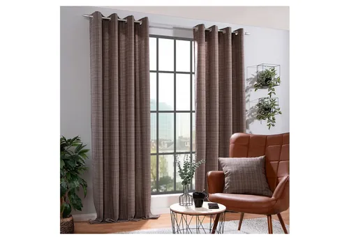 heimtexland Vorhang Dekoschal Wolle Tartan Karo Ösenschal Deko Gardine (1 St), Ösen, blickdicht, Polyester, Dekoschal I blickdicht I HxB 240x135 I kariert