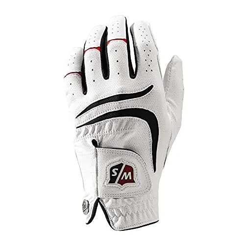 Produktbild Wilson Staff Herren Golfhandschuh, Grip Plus, Material-Kombi, Größe: M, Linkshand, MLH, weiß, WGJA00680M